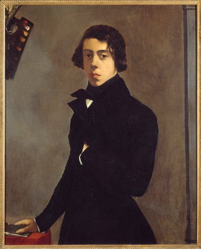 Portrett av kunstneren Selvportrett. Maleri av Theodore Chasseriau (1819-1856) 1835 Søn. 0,99x0,82 m - Selvportrett av kunstneren. Maleri av Theodore Chasseriau (1819-1856) av Théodore Chassériau