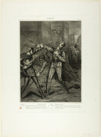 Skurk, Thou Diest, tallerken ti fra Othello av Théodore Chassériau