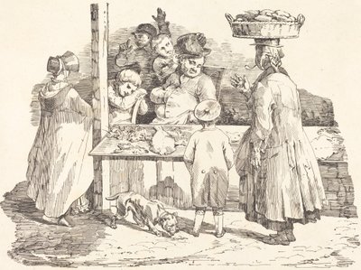 Den døsende fiskehandleren av Théodore Gericault and Nicolas Toussaint Charlet