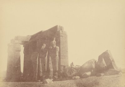 Lukk utsikt over kolossen til Ramesseum av Théodule Devéria