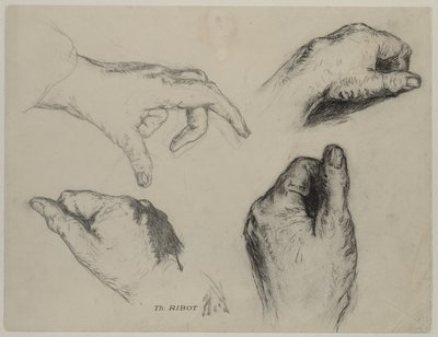 Study of Hands recto, 1800-tallet. av Auguste Theodule Ribot