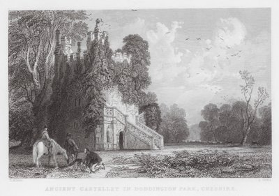 Ancient Castellet i Doddington Park, Cheshire (gravering) av Thomas (after) Allom