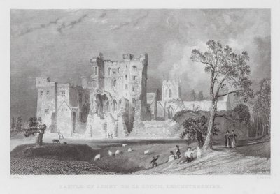 Castle of Ashby de la Zouch, Leicestershire (gravering) av Thomas (after) Allom