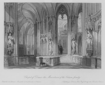 Kapellet i Dreux, Mausoleet til Orleans-familien (gravering) av Thomas (after) Allom