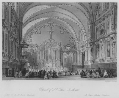 Church of St Taur, Toulouse (gravering) av Thomas (after) Allom