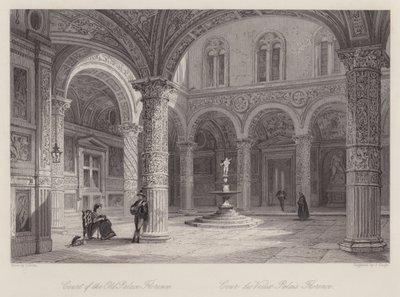 Court of the Old Palace, Firenze (gravering) av Thomas (after) Allom