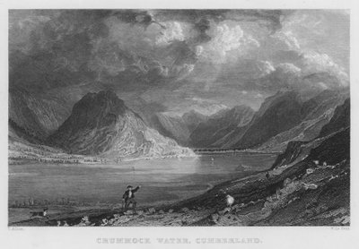 Crummock Water, Cumberland (gravering) av Thomas (after) Allom