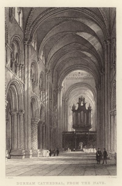 Durham Cathedral, fra Nave (gravering) av Thomas (after) Allom