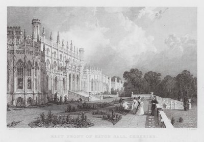Østfronten av Eaton Hall, Cheshire (gravering) av Thomas (after) Allom