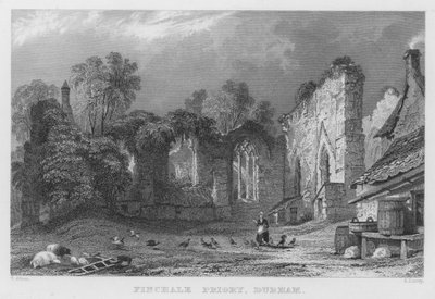 Finchale Priory, Durham (gravering) av Thomas (after) Allom