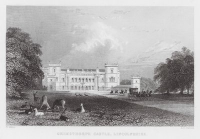 Grimsthorpe Castle, Lincolnshire (gravering) av Thomas (after) Allom