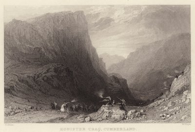 Honister Crag, Cumberland (gravering) av Thomas (after) Allom