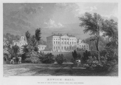 Howick Hall, setet til Charles Grey, Earl Grey, Premier (gravering) av Thomas (after) Allom