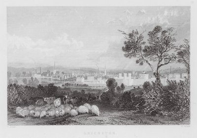 Leicester (gravering) av Thomas (after) Allom