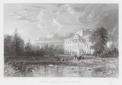 Lyme Hall, Cheshire (gravering) av Thomas (after) Allom