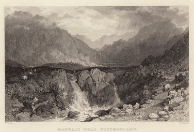 Mardale Head, Westmorland (gravering) av Thomas (after) Allom