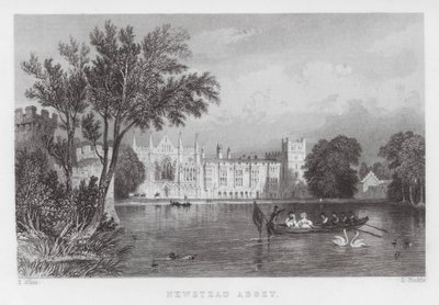 Newstead Abbey (gravering) av Thomas (after) Allom