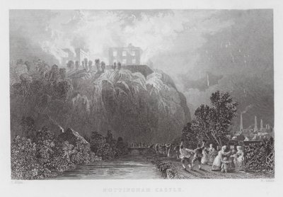 Nottingham Castle (gravering) av Thomas (after) Allom