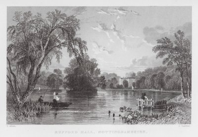 Rufford Hall, Nottinghamshire (gravering) av Thomas (after) Allom