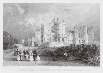 Sørfronten av Belvoir Castle, Leicestershire (gravering) av Thomas (after) Allom