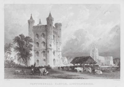 Tattershall Castle, Lincolnshire (gravering) av Thomas (after) Allom