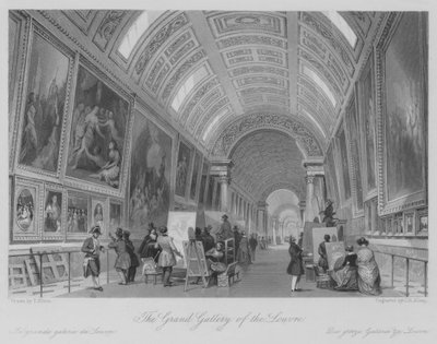 The Grand Gallery of the Louvre (gravering) av Thomas (after) Allom