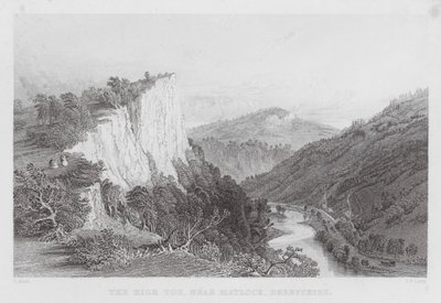 The High Tor, nær Matlock, Derbyshire (gravering) av Thomas (after) Allom