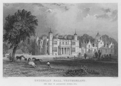 Underlay Hall, Westmorland, setet til Alexander Nowell (gravering) av Thomas (after) Allom