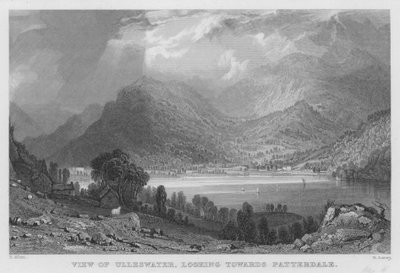 Utsikt over Ulleswater, ser mot Patterdale (gravering) av Thomas (after) Allom