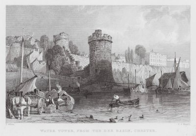 Water Tower, fra Dee Basin, Chester (gravering) av Thomas (after) Allom