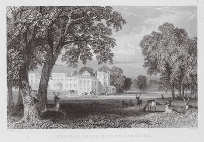 Welbeck Abbey, Nottinghamshire (gravering) av Thomas (after) Allom