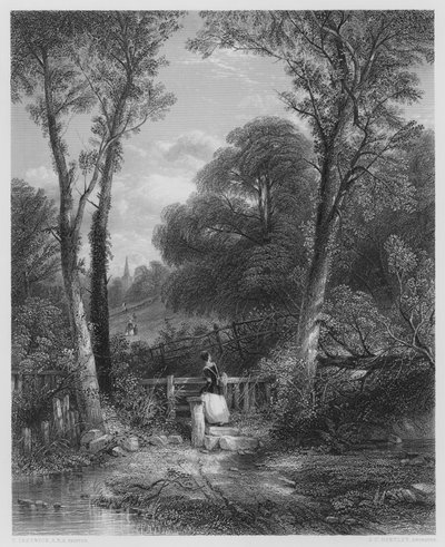 Veien til kirken, fra bildet i Vernon Gallery (gravering) av Thomas (after) Creswick