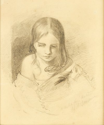 En skisse fra naturen, sies å være Ines Fletcher (blyant) av Thomas (after) Lawrence