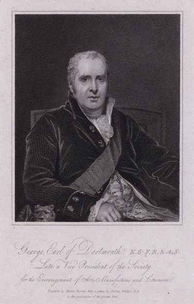 George Legge, 3. jarl av Dartmouth, britisk politiker og MP (gravering) av Thomas (after) Phillips