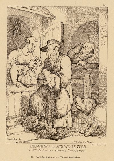 Humorene fra Houndsditch av Thomas (after) Rowlandson