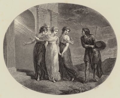 Invitasjonen, fra "Pilgrims fremgang" (gravering) av Thomas (after) Stothard
