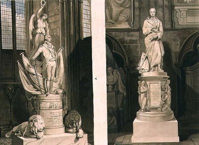 Minnesmerker over Captain Montague i West Entrance og Addison in Poet