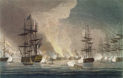 Bombardementet av Alger av Royal Navy av Thomas (after) Whitcombe