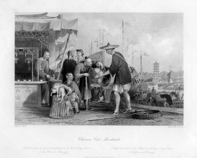 Kinesiske kattehandlere, 1800-tallet. av Thomas Abel Prior