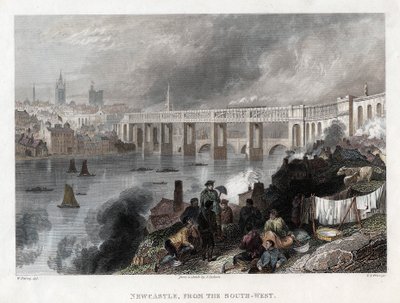 High Level Bridge over Tyne ved Newcastle, 1849 av Thomas Abiel Prior