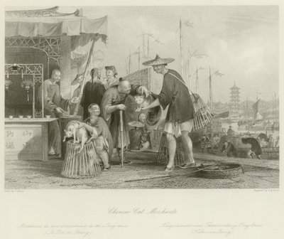 kinesiske kattehandlere av Thomas Allom