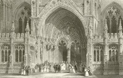 Inngang til Lincoln Cathedral av Thomas Allom