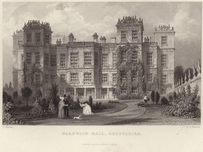 Hardwick Hall i Derbyshire av Thomas Allom