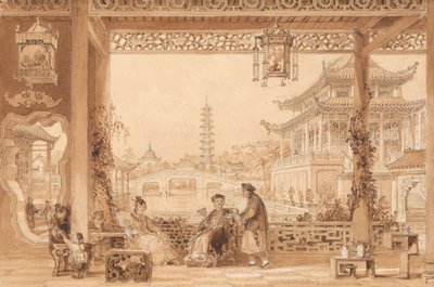 Terrassen til et mandarinhus i Peking av Thomas Allom