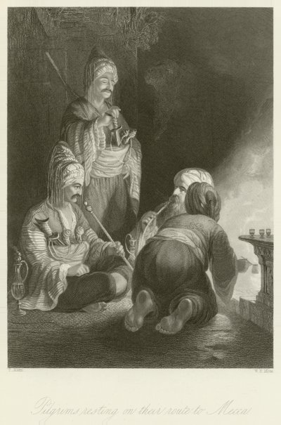 Pilegrimer hviler på vei til Mekka av Thomas Allom