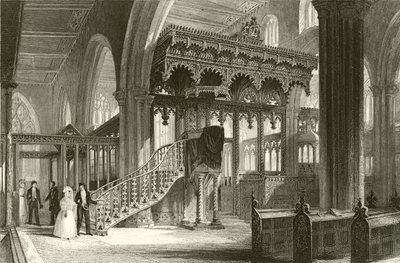 Sefton kirke, Lancashire av Thomas Allom