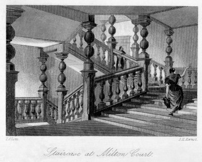 Trapp ved Milton Court, nær Dorking, Surrey, 1800-tallet. av Thomas Allom