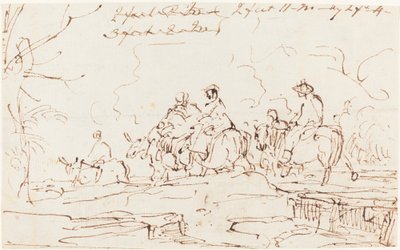 Figurer i et landskap [recto] av Thomas Barker