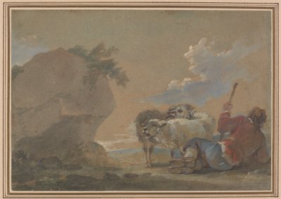 Landskap med gjeter og sau av Thomas Barker