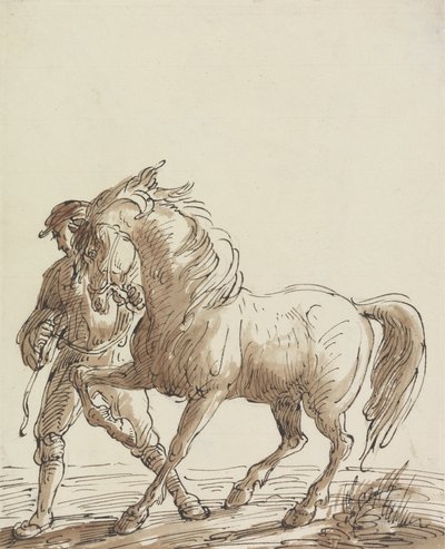 Mann som leder en hest av Thomas Barker